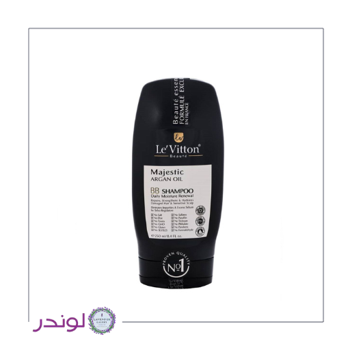 شامپو آرگان کراتینه لویتون مدل BB Moisturizing حجم ۲۵۰ میلی‌لیتر