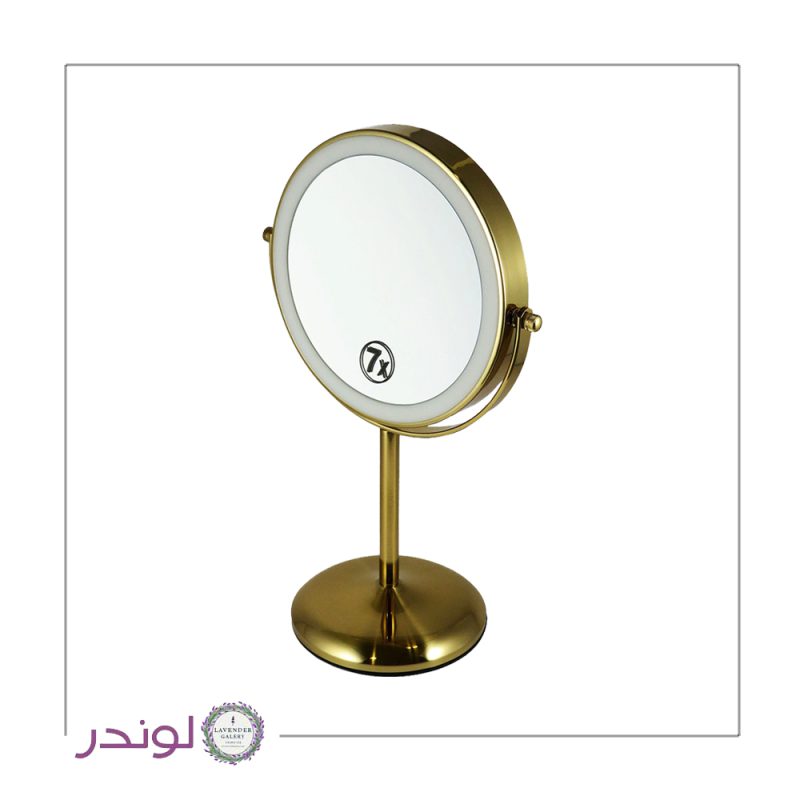 آینه رینگ لایت ۷ برابر شارژی حرفه‌ای با نور LED سه حالته و بزرگنمایی ۷X