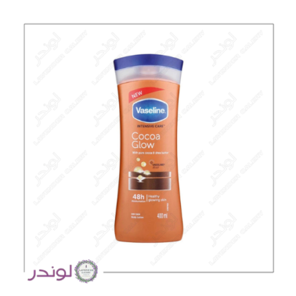 لوسیون بدن وازلین مدل Cocoa Glow ۴۰۰ میل | آبرسان + نرم‌کننده با کره کاکائو و شی باتر
